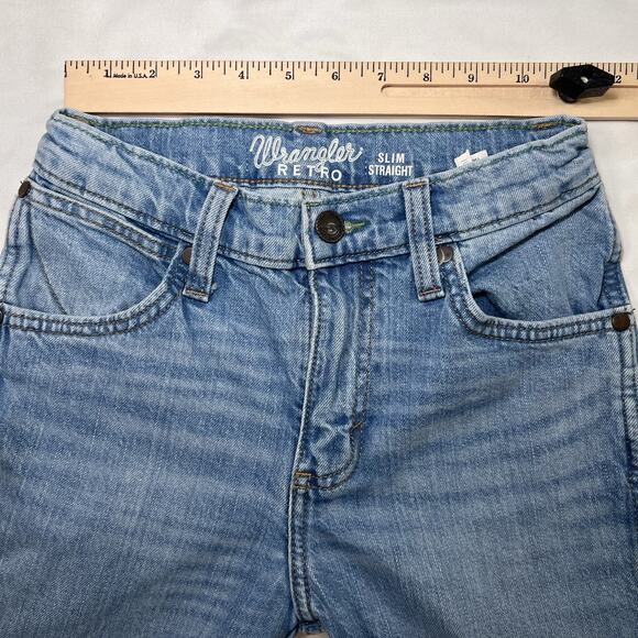Wrangler Retro® Slim Straight Jeans Boys Size 12 Regular Blue Denim 112335642 - Picture 7 of 13